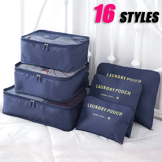 Travel Organizer Portable Suitcase Organizer Clothes Shoes Makeup Bag Luggage With 6-Piece