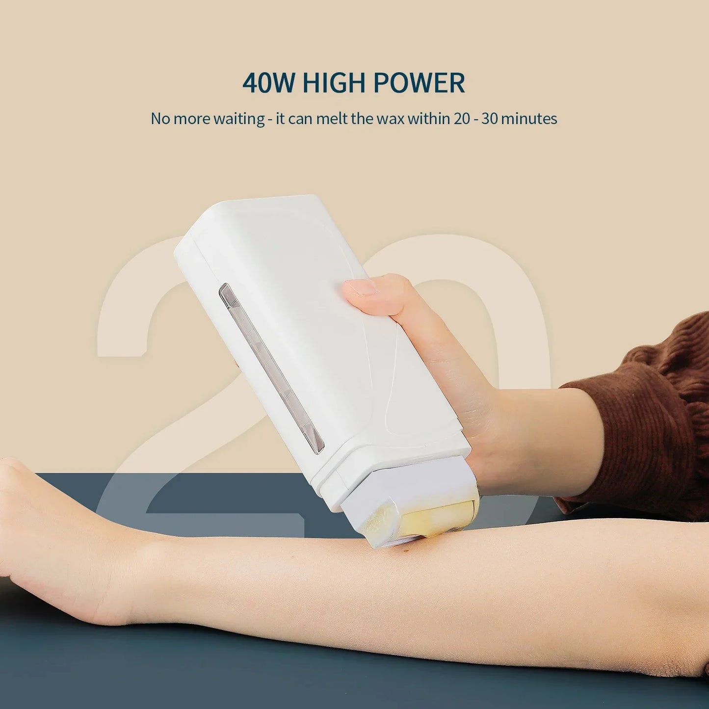 40W Portable Wax Roller Machine Electric Wax Warmer Depilatory Wax Heater Waxing Leg Warmer Hair Removal Roll on Wax for Body