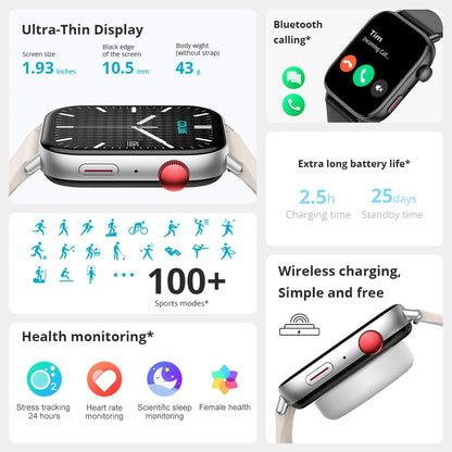 New COLMI C8 Max Voice Calling Smart Watch 1.93" Large HD Color Display Health and Fitness Tracking