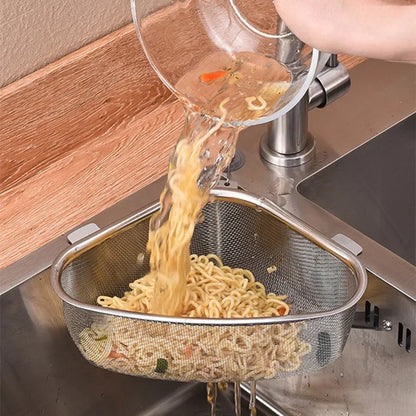 Kitchen Sink Drain Basket Stainless Steel Triangle Water Basin Strainer Food Debris Waste Drainier Storage Organizer for Home