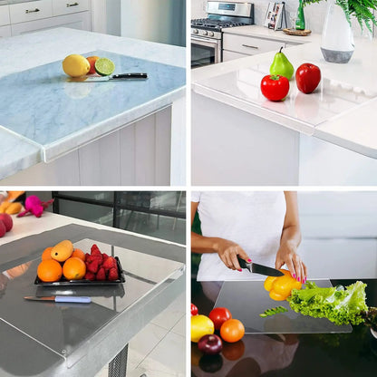 Acrylic Transparent Cutting Board With Lip Anti-slip Kitchen Cutting Chopping Boards Counter Countertop Protector Kitchen Gadget