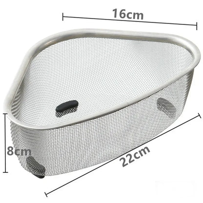 Kitchen Sink Drain Basket Stainless Steel Triangle Water Basin Strainer Food Debris Waste Drainier Storage Organizer for Home