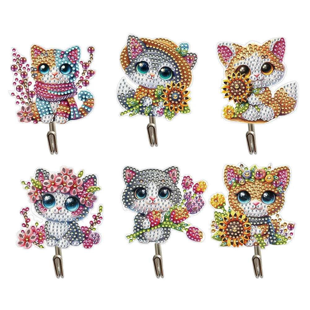 Bird Wooden Diamond Art Hanging Hooks with 3 Hooks Rhinestone Painting Coat Hook DIY Diamond Painting Art Hooks