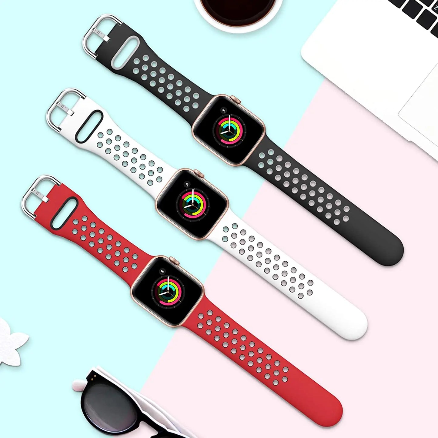 Silicone Strap For Apple Series 7 8 9 Ultra 2 Smart Watch W58 T500 X8 XS8 Smartwatch I7 I8 I9 T900 HK9 Pro Max