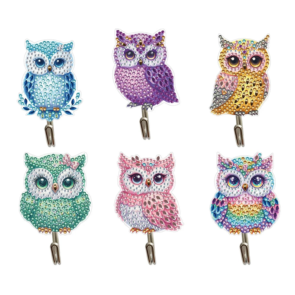 Bird Wooden Diamond Art Hanging Hooks with 3 Hooks Rhinestone Painting Coat Hook DIY Diamond Painting Art Hooks